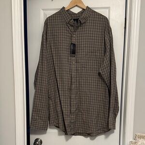 BNWT Van Heusen Men's Brown Checkered Shirt